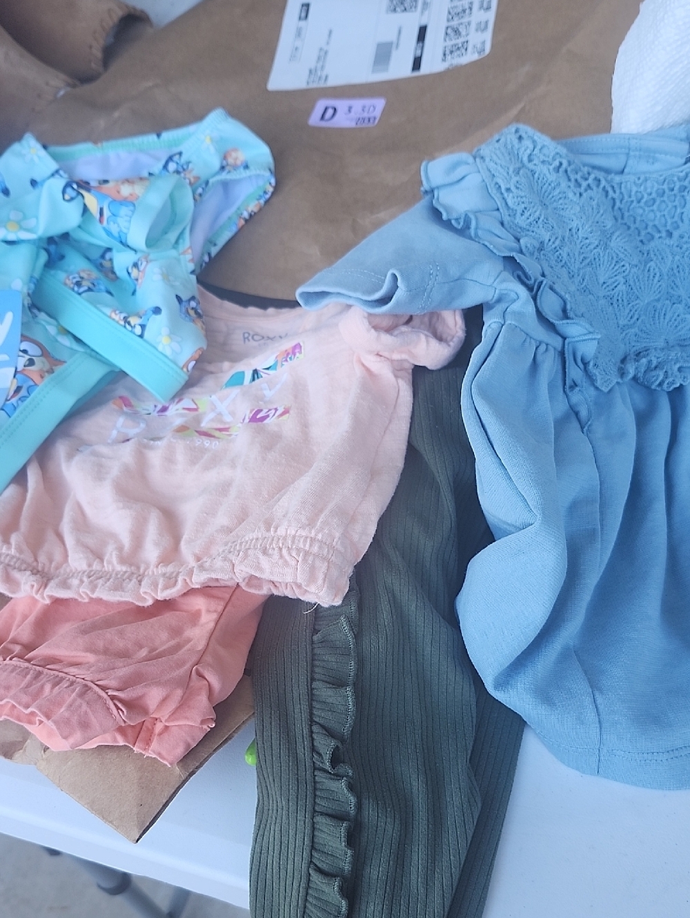 Carter's Girls Multi-Color One-Piece & Outfit Bundle (Blue, Pink, Green)